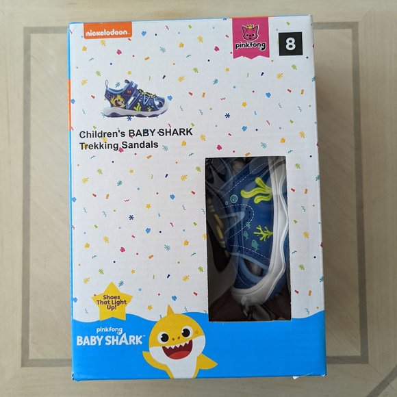 Nickelodeon Baby Shark Ping Fong Trekking Child Sandals - Size 6 & 8 - Brand New - Picture 12 of 16